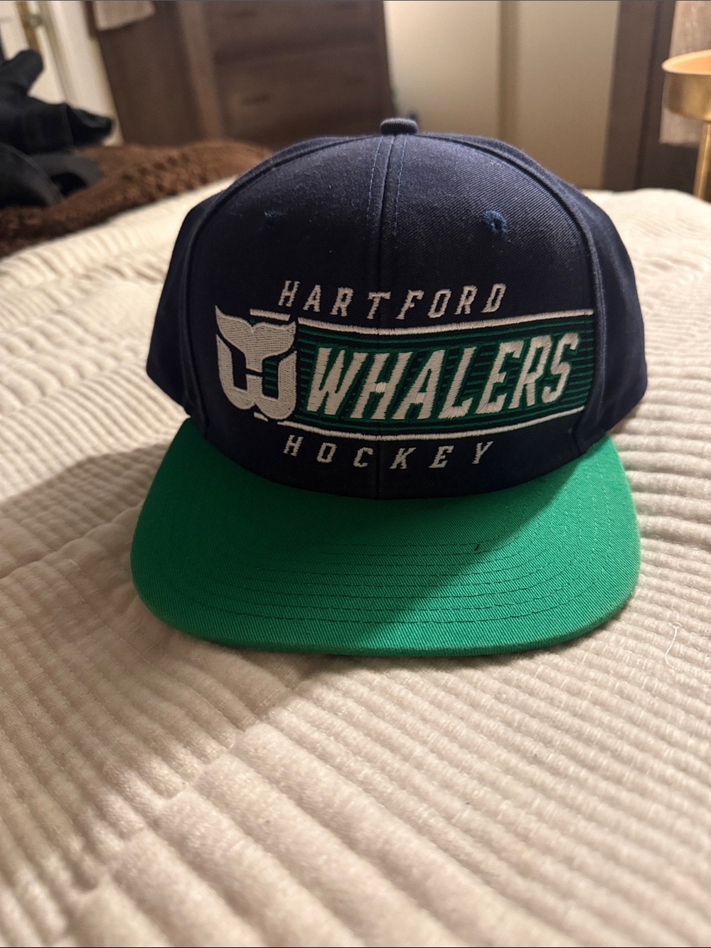 CCM Hartford Whalers Navy and Green Snapback Hat